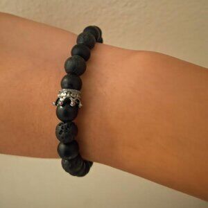 Black 8mm Beads Bracelet